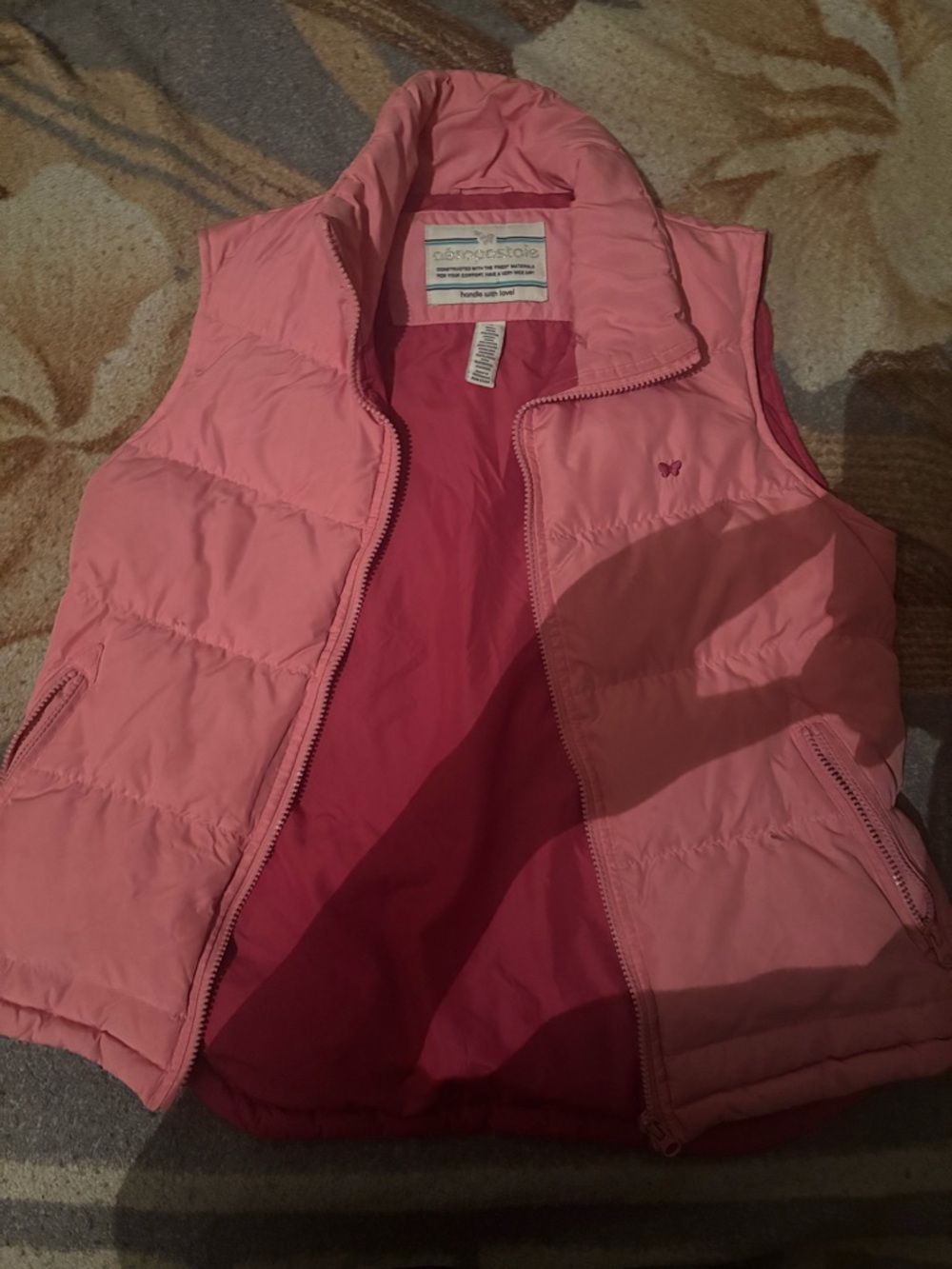 Aeropostale Pink Puffer Vest Quilted Zip Up